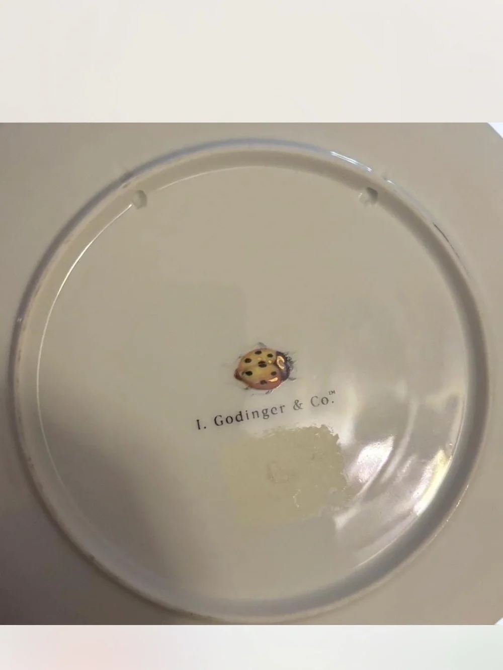 Godinger Decorative Butterfly & Floral Porcelain Plate - Gold Trim